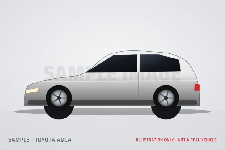 Sample illustration of a Toyota Aqua (not a real vehicle)