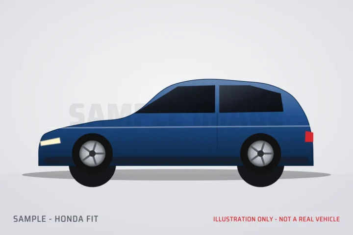 Sample illustration of a Honda Fit (not a real vehicle)