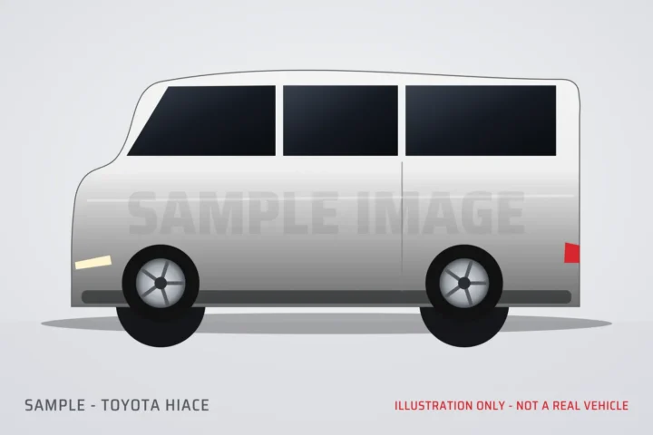 Sample illustration of a Toyota Hiace (not a real vehicle)